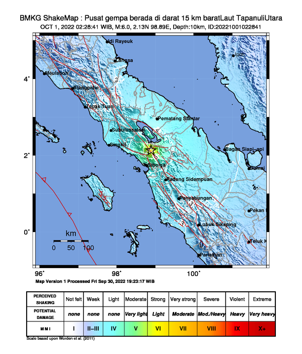 Tapanuli Utara Diguncang Gempa 4 Kali