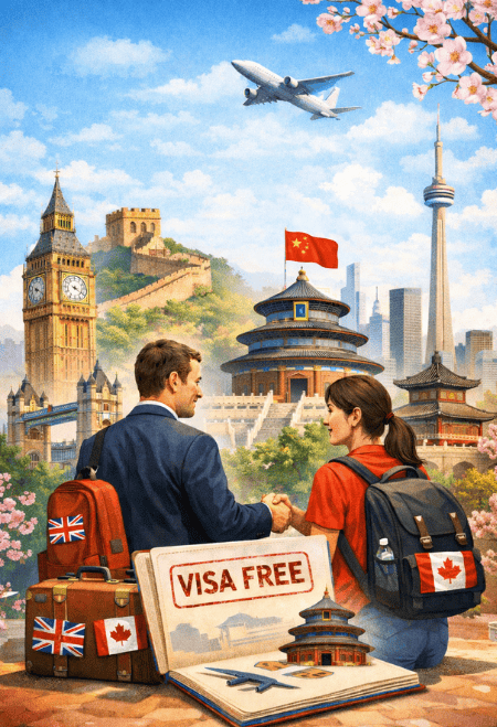 China resmi bebaskan visa untuk warga Inggris dan Kanada